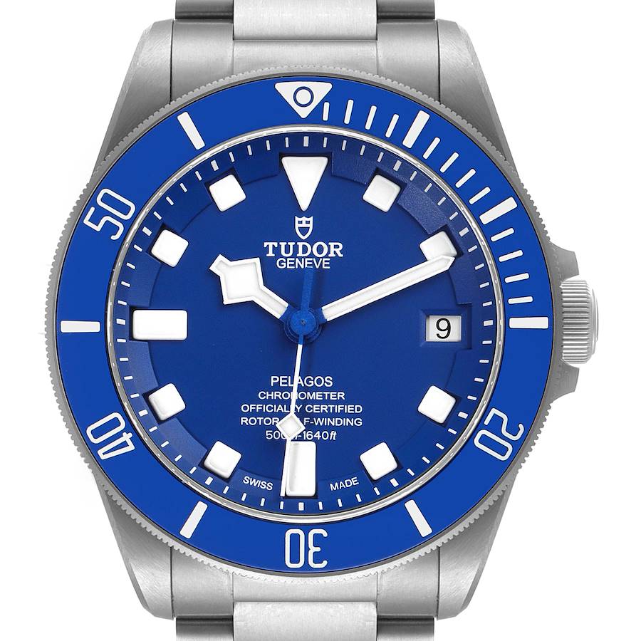Tudor Pelagos Blue Dial Automatic Titanium Mens Watch 25600 Unworn SwissWatchExpo