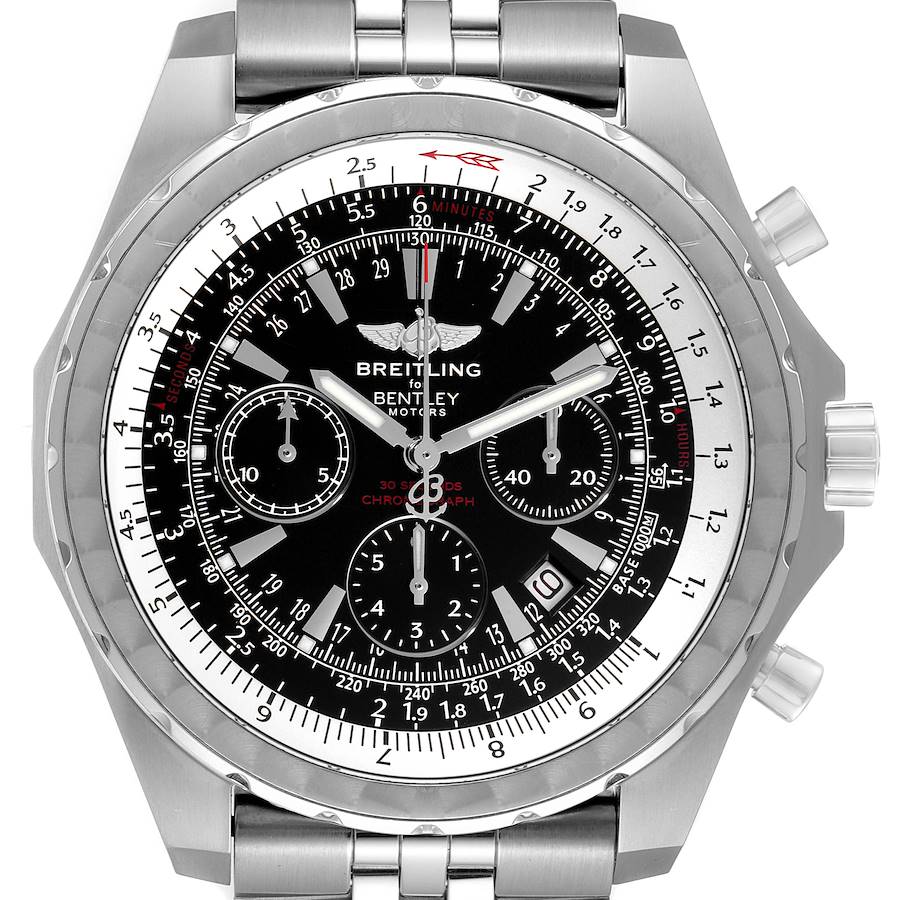 Breitling Bentley Motors T Black Dial Chronograph Mens Watch A25363 Box Papers SwissWatchExpo
