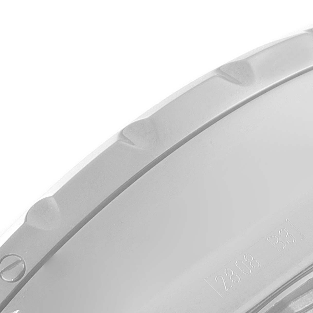 This image shows a close-up of the bezel edge of a Bentley model by Breitling watch.