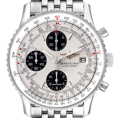 Photo of Breitling Navitimer Heritage Silver Panda Dial Steel Mens Watch A13324 Box Card
