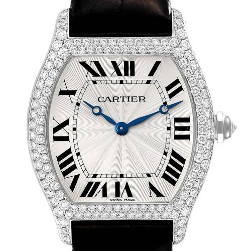 Photo of Cartier Tortue 18K White Gold Diamond Mens Watch WA504351