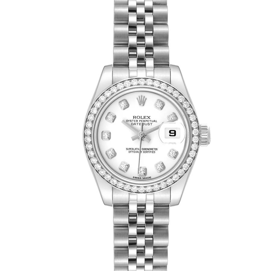 Rolex Datejust 26 Steel White Gold Diamond Ladies Watch 179384 Box Card SwissWatchExpo