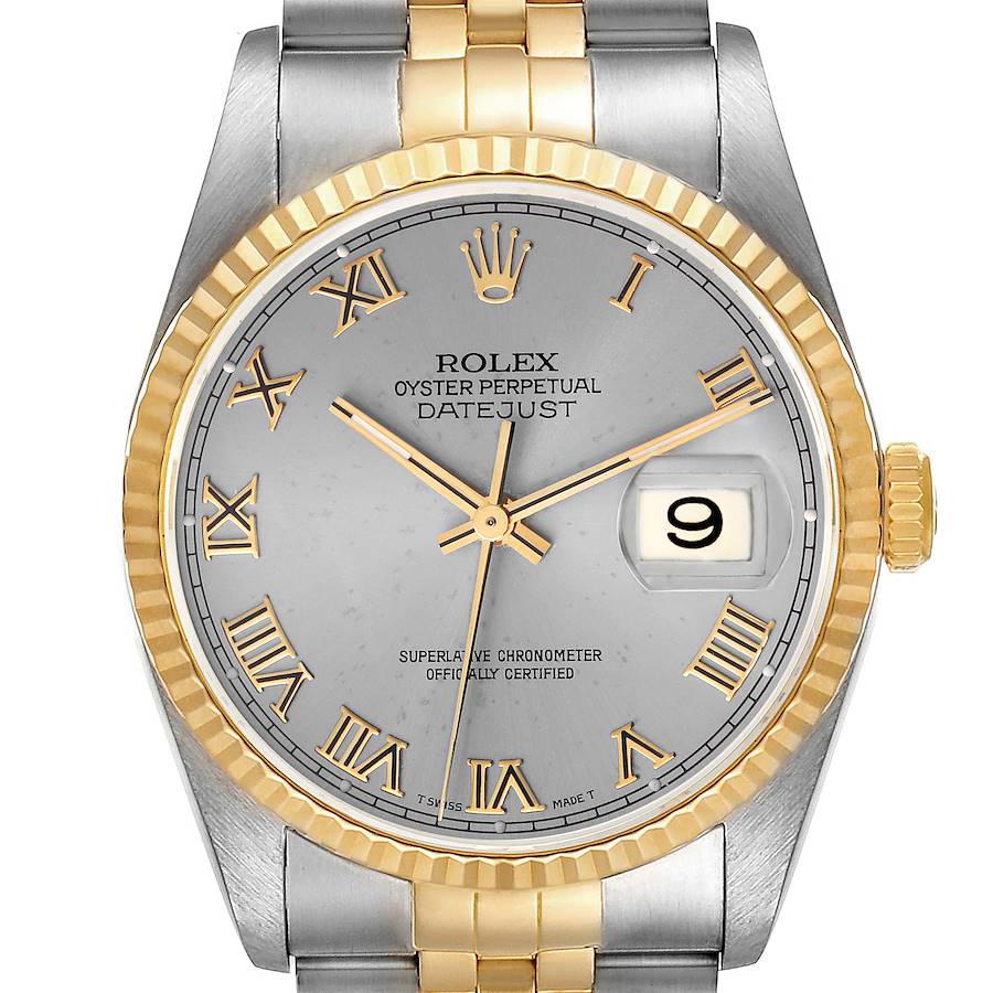 NOT FOR SALE Rolex Datejust Steel Yellow Gold Slate Dial Mens Watch 16233 Box Papers PARTIAL PAYMENT SwissWatchExpo