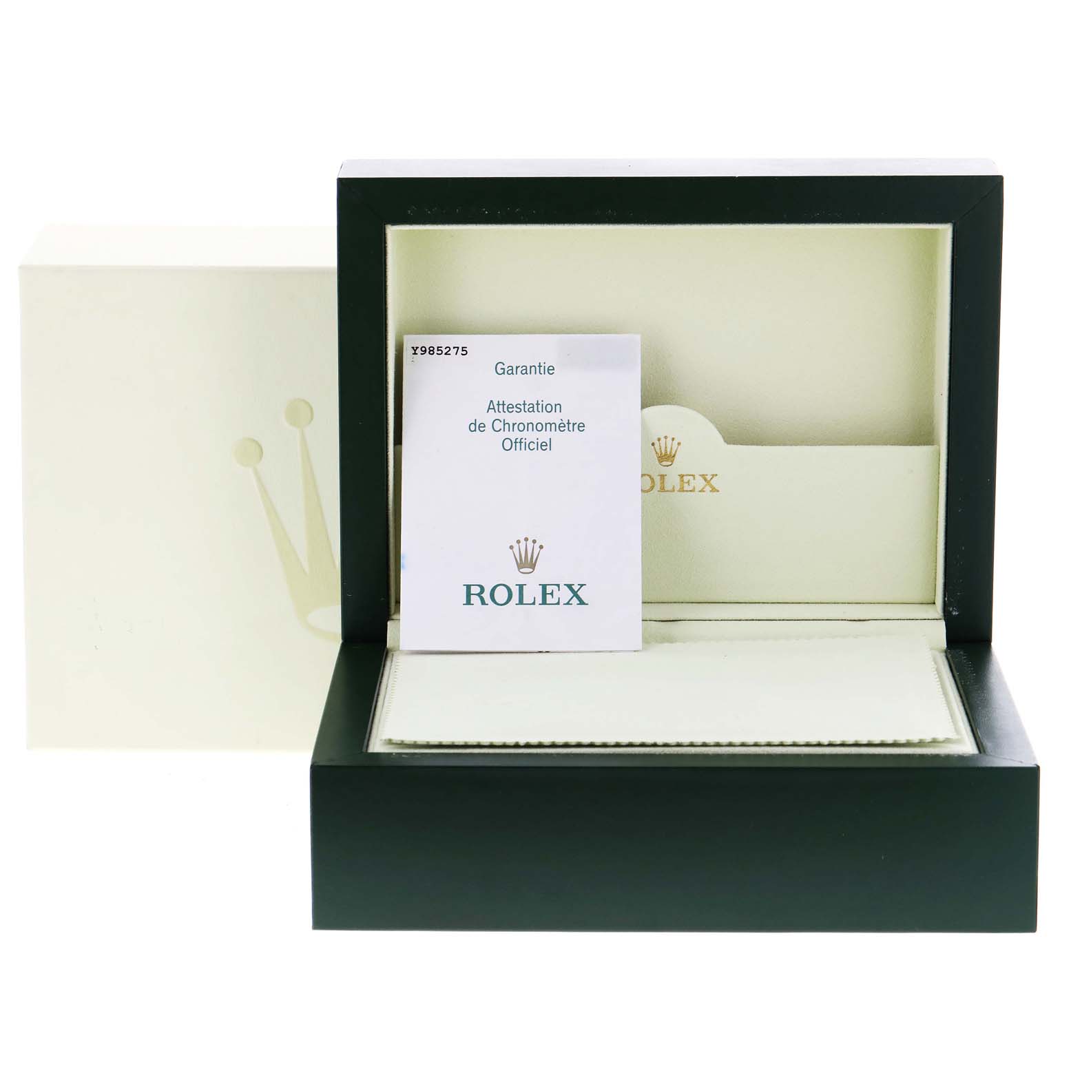 The image shows an open Rolex Sea-Dweller 16600 Men
s Stainless Steel Black Dial 16600 Men
s Stainless Steel Black Dial watch box and official documentation displayed inside.