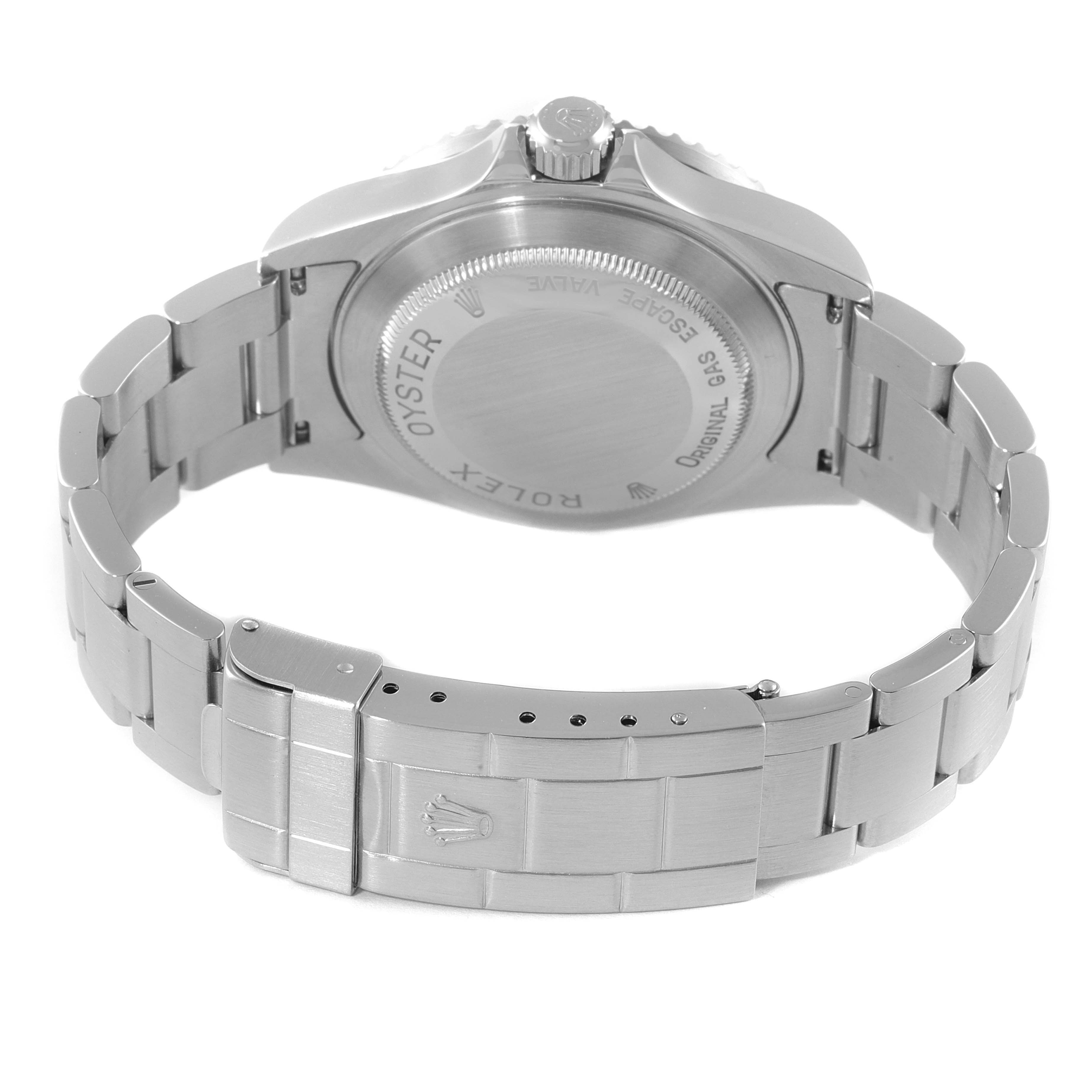 This image shows the back and bracelet of a Rolex Sea-Dweller 16600 Men
s Stainless Steel Black Dial 16600 Men
s Stainless Steel Black Dial watch at a rear angle.