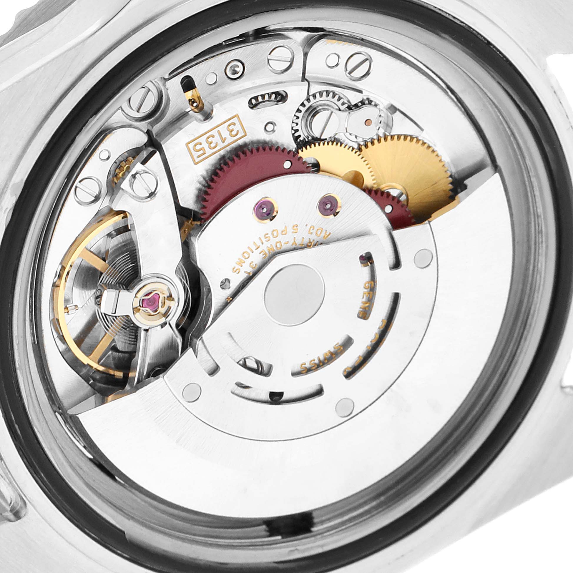 This image shows the internal mechanism of a Rolex Sea-Dweller 16600 Men
s Stainless Steel Black Dial 16600 Men
s Stainless Steel Black Dial watch, viewed from the back.