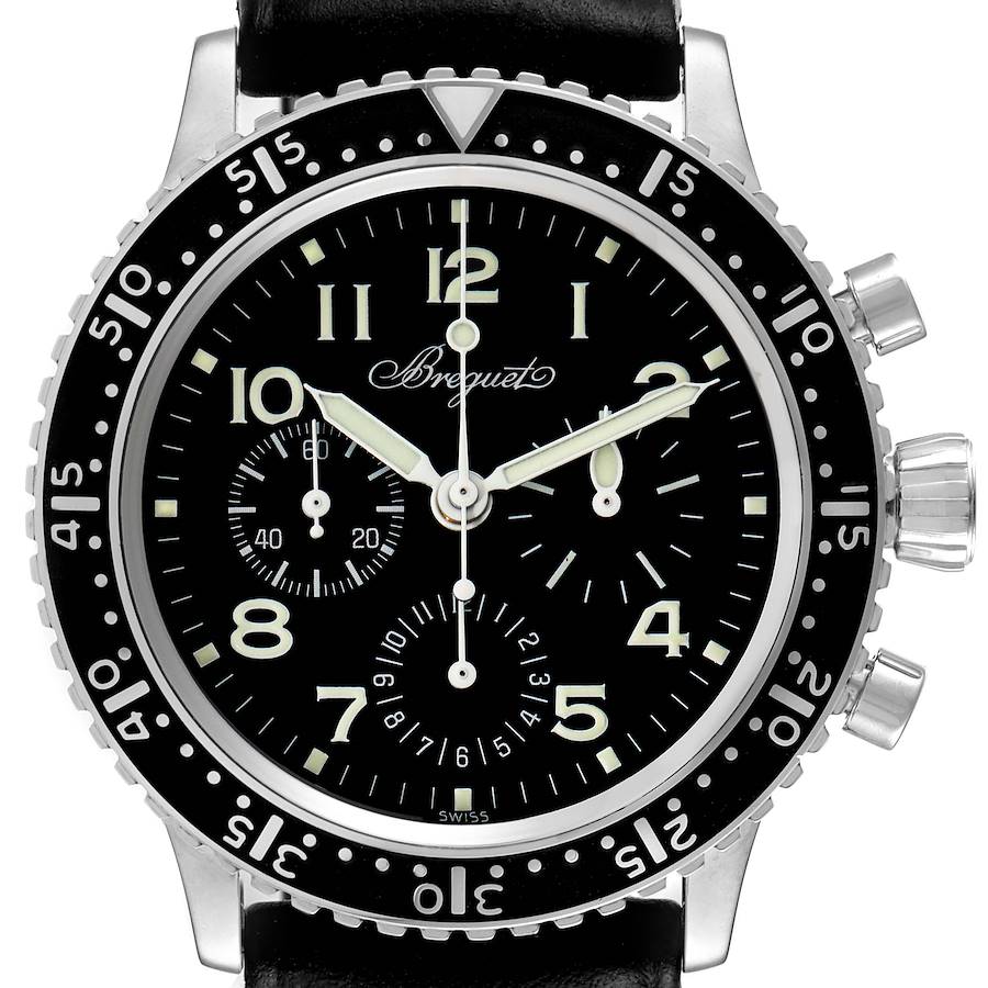 Breguet Type XX Aeronavale Steel Black Dial Mens Watch 3803ST Box Papers SwissWatchExpo