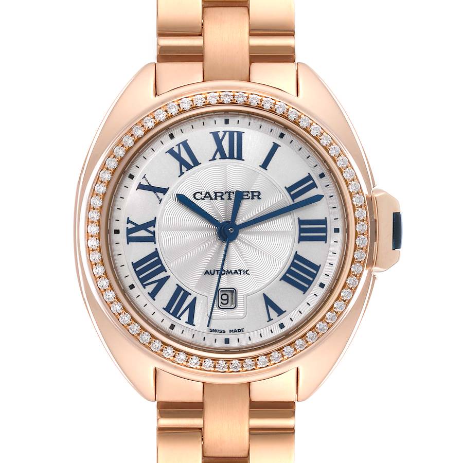 Cartier Cle Rose Gold Diamond Automatic Ladies Watch WJCL0003 Box Papers SwissWatchExpo