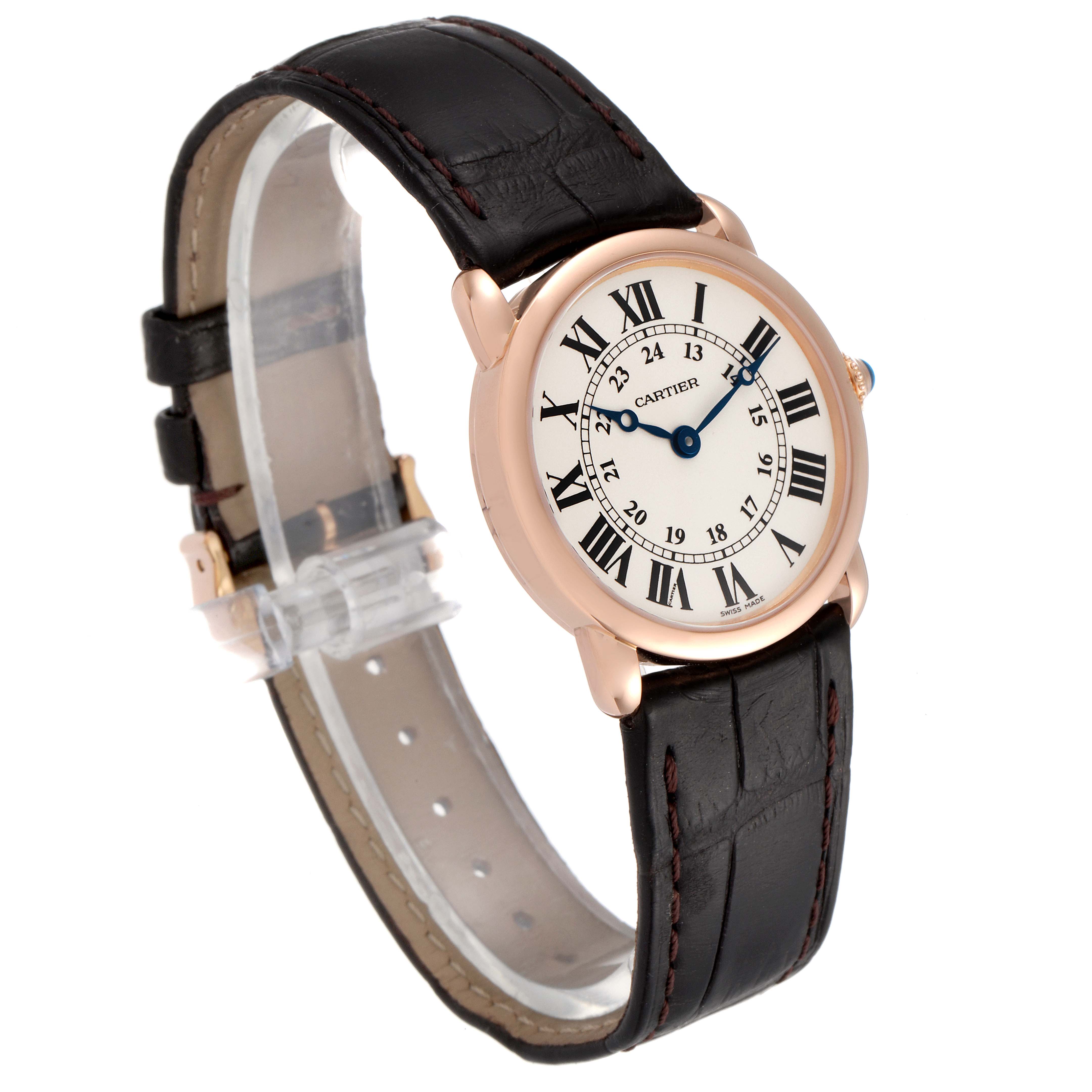 Cartier Ronde Louis 18K Rose Gold Silver Dial Ladies Watch W6800151 ...