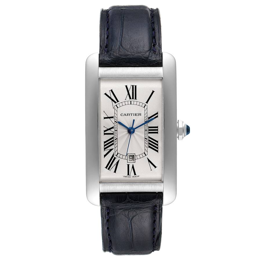 Cartier Tank Americaine 18K White Gold Large Silver Dial Mens Watch ...