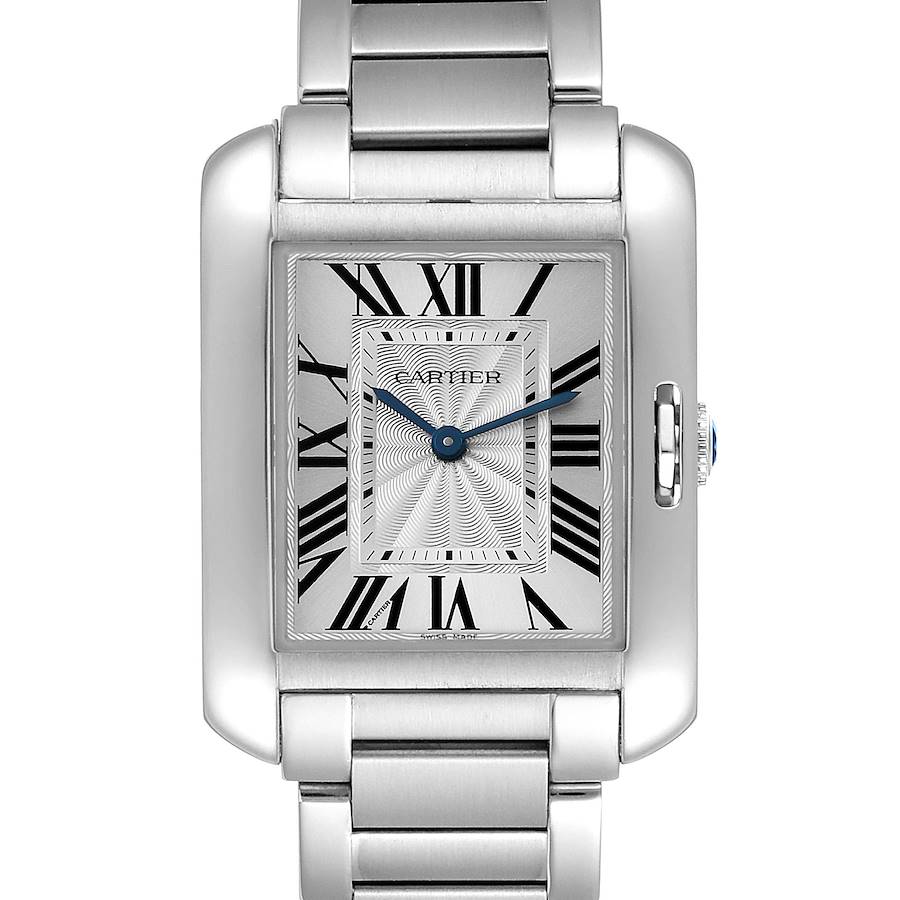 Cartier Tank Anglaise Midsize Steel Ladies Watch W5310044 Box Papers SwissWatchExpo