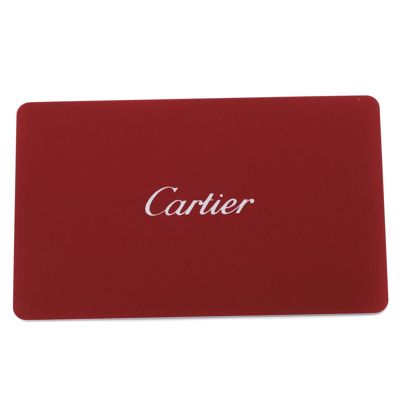 This image shows a red Cartier box, likely an accessory or packaging for the Cartier Tank Francaise WJTA0025 Women's Yellow Gold Silver Dial WJTA0025 Women's Yellow Gold Silver Dial model watch.