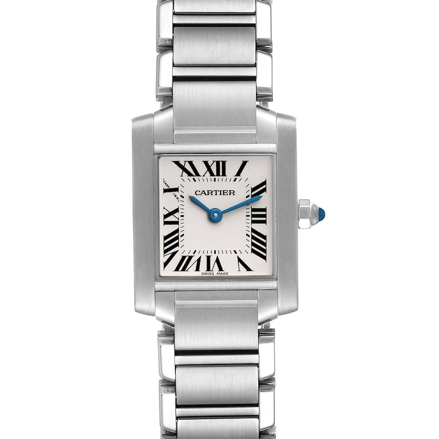 Cartier Tank Francaise Small Quartz Silver Dial Steel Ladies Watch W51008Q3 SwissWatchExpo