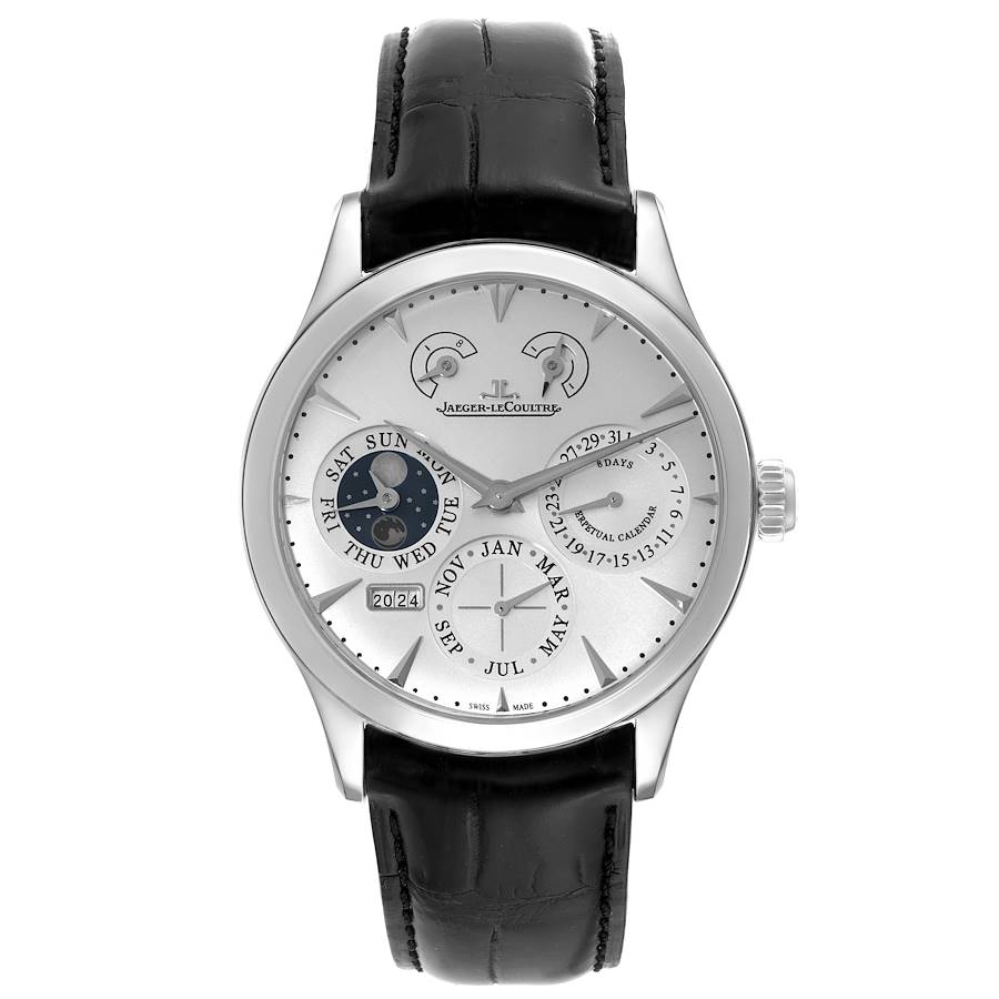 Jaeger LeCoultre Master 8 Day Perpetual Calendar Steel Watch 174.8  