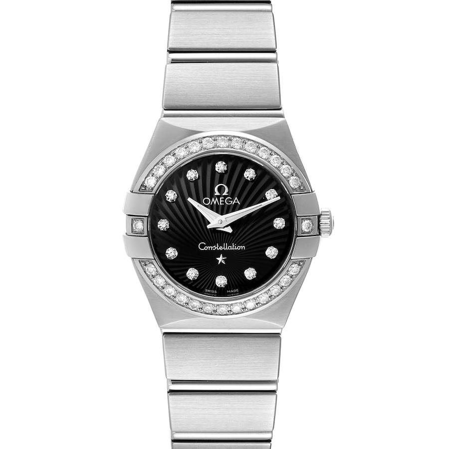 Omega Constellation 24 Black Dial Diamond Watch 123.15.24.60.51.001 Box Card SwissWatchExpo