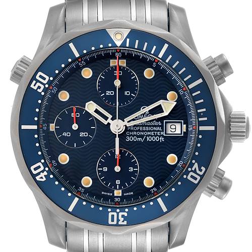 Photo of Omega Seamaster Diver Chronograph Blue Dial Titanium Mens Watch 2298.80.00