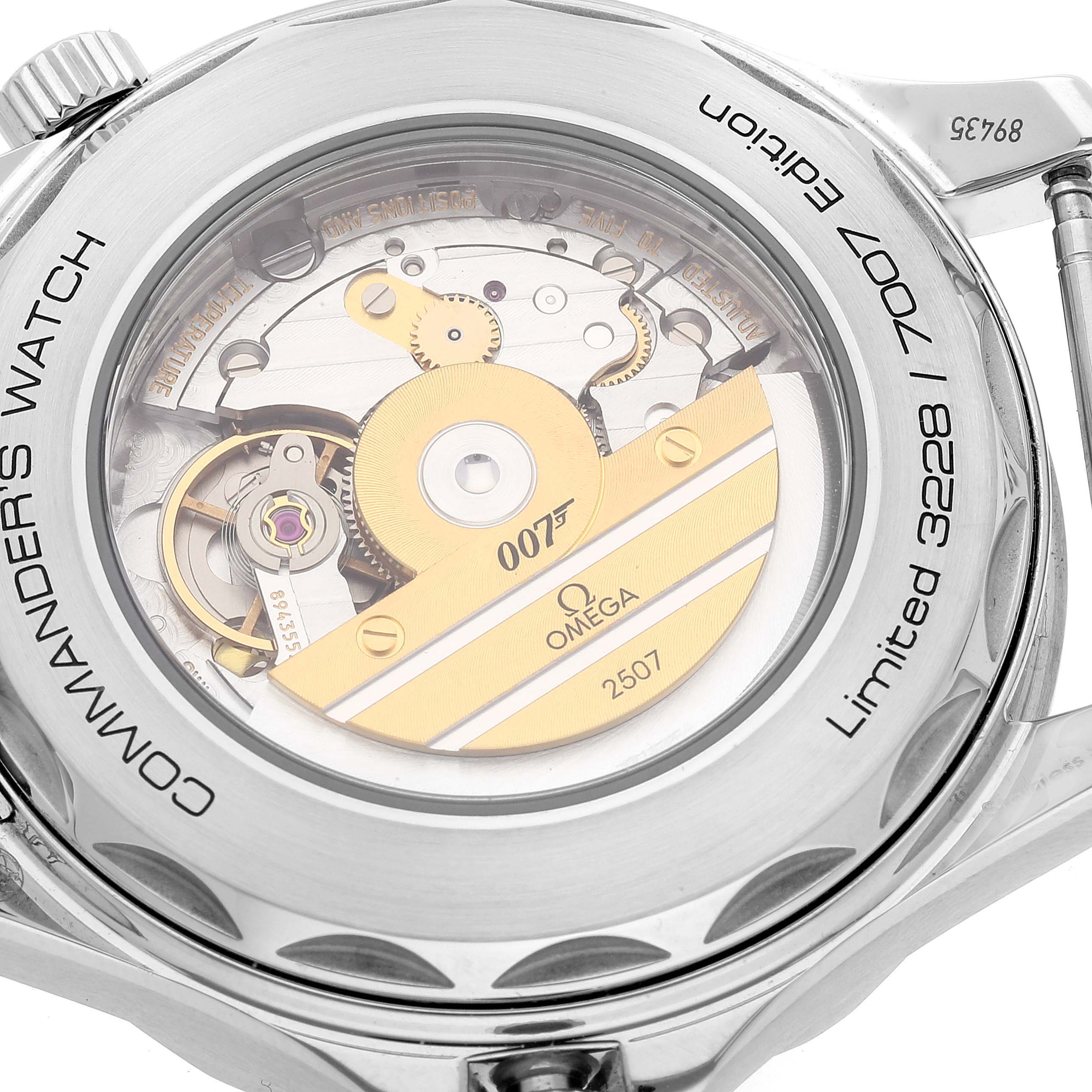 This image shows the back view of an Omega Seamaster 212.32.41.20.04.001 Men's Stainless Steel White Dial 212.32.41.20.04.001 Men's Stainless Steel White Dial Commander's Watch, revealing the intricate internal mechanism.