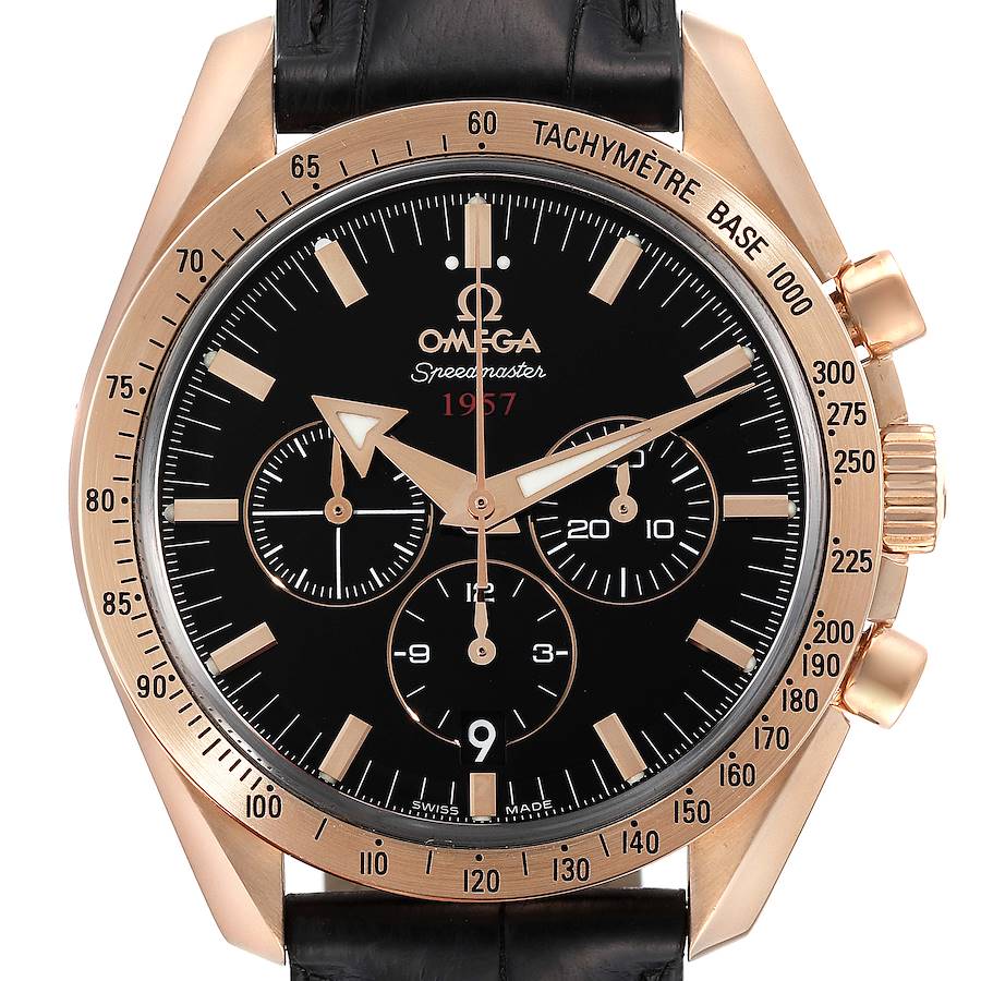 Omega Speedmaster Broad Arrow 1957 Rose Gold Mens Watch 321.53.42.50.01.001 SwissWatchExpo