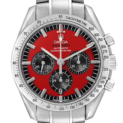 Photo of Omega Speedmaster Schumacher Legend Red LE Steel Mens Watch 3506.61.00 Card