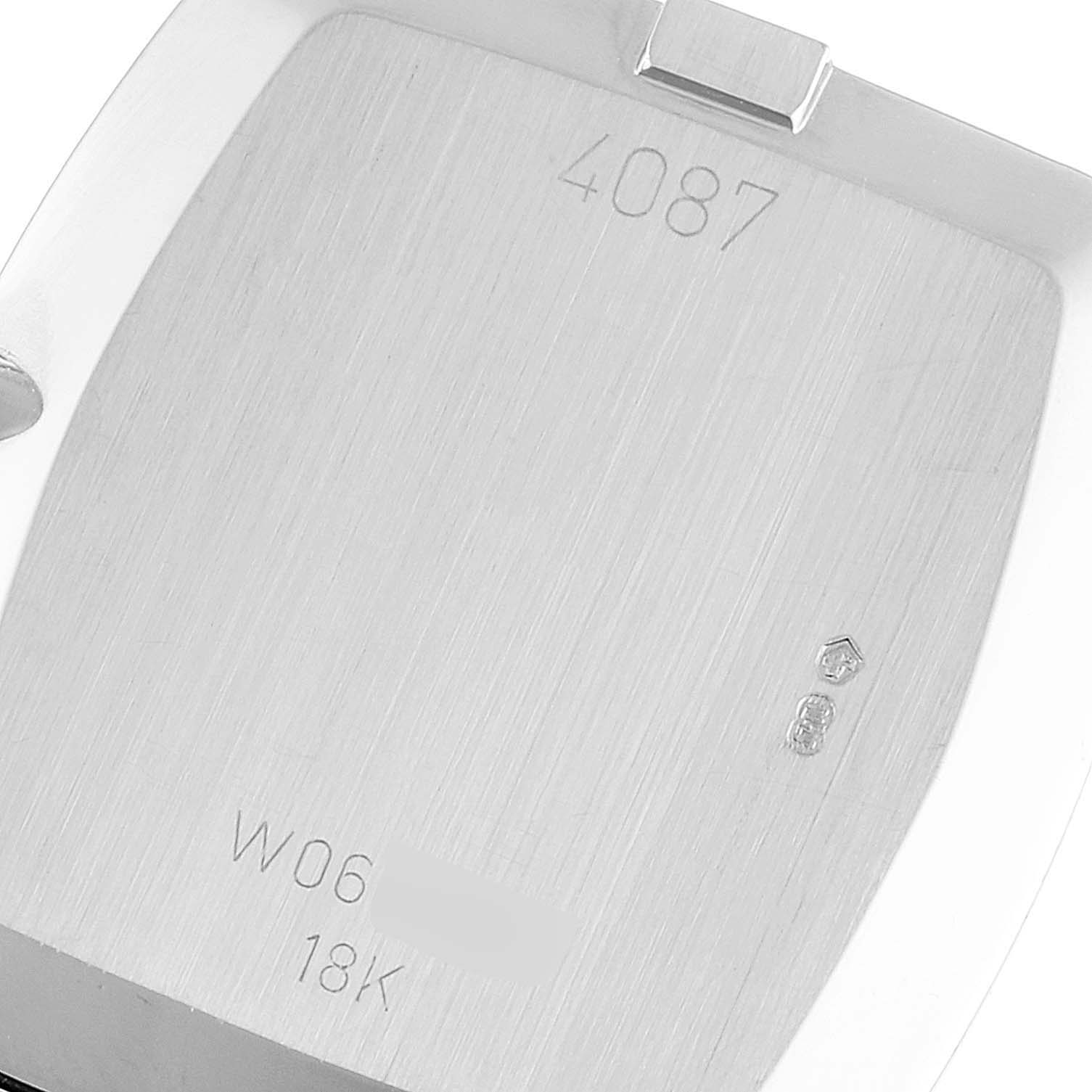 This image shows the backside of the casing of a Rolex Vintage Collection 4087 Men's White Gold Silver Dial 4087 Men's White Gold Silver Dial model.