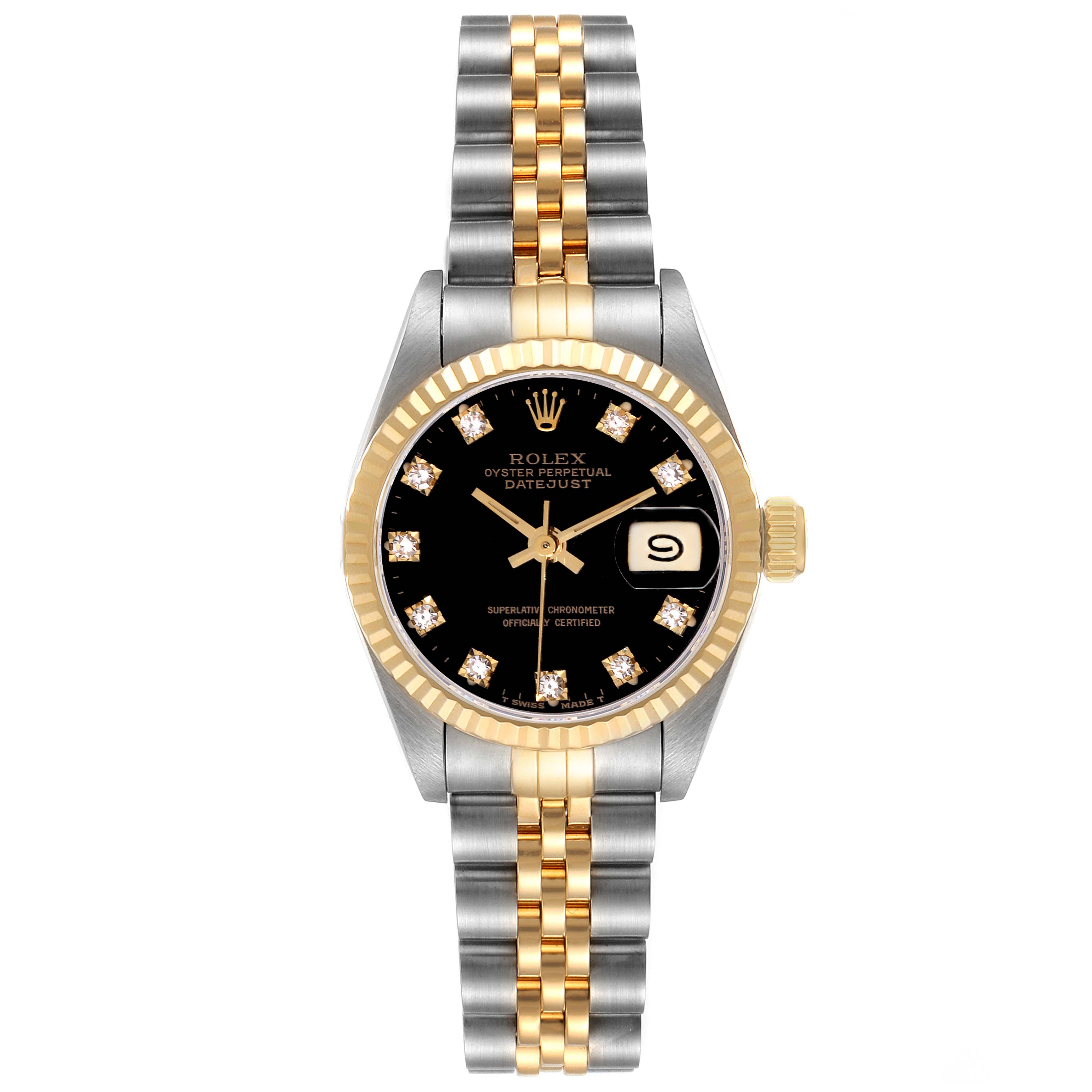 ROLEX DATEJUST 69173 2コマ Rolex Datejust 69173 26MM Silver Dial With Two Tone Jubilee