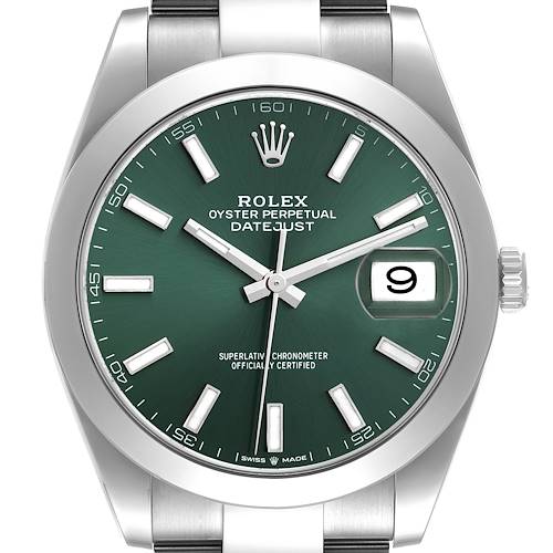 Photo of NOT FOR SALE Rolex Datejust 41 Green Dial Smooth Bezel Steel Mens Watch 126300 Unworn PARTIAL PAYMENT