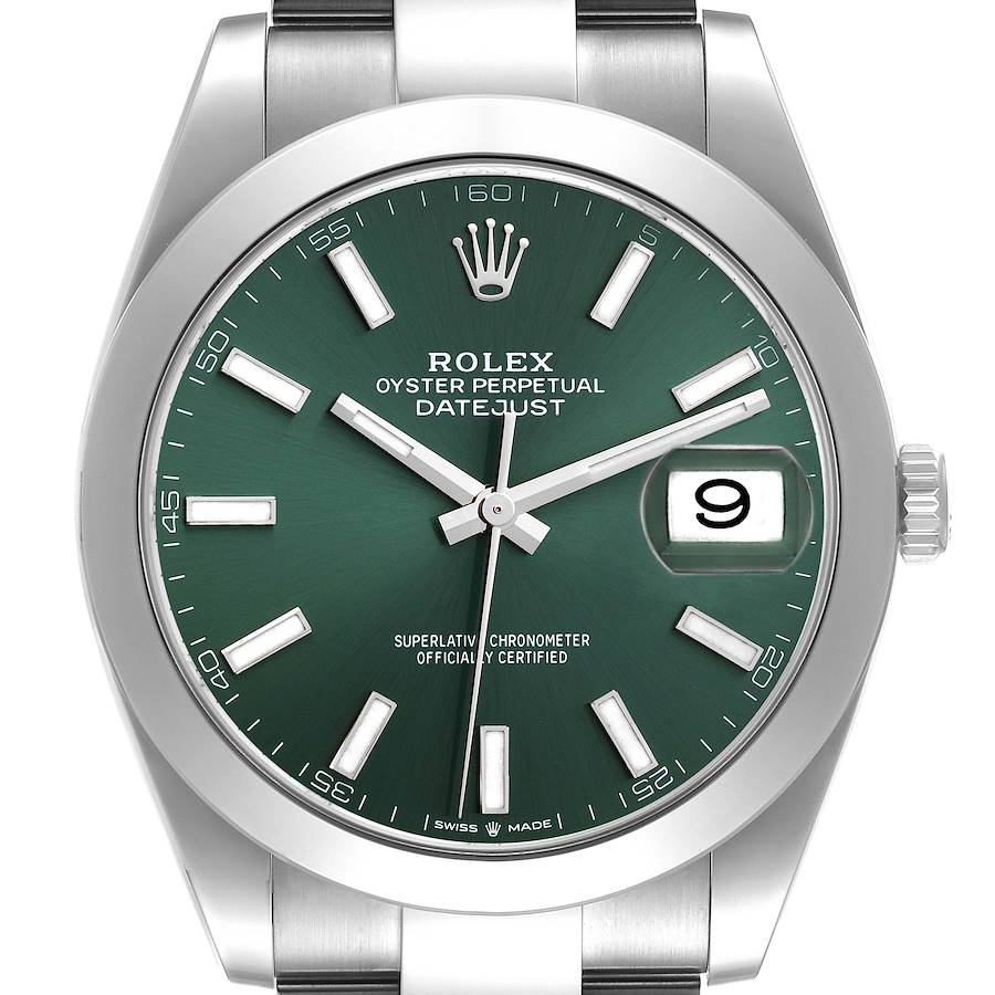 NOT FOR SALE Rolex Datejust 41 Green Dial Smooth Bezel Steel Mens Watch 126300 Unworn PARTIAL PAYMENT SwissWatchExpo