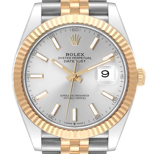 Photo of Rolex Datejust 41 Steel Yellow Gold Silver Dial Mens Watch 126333