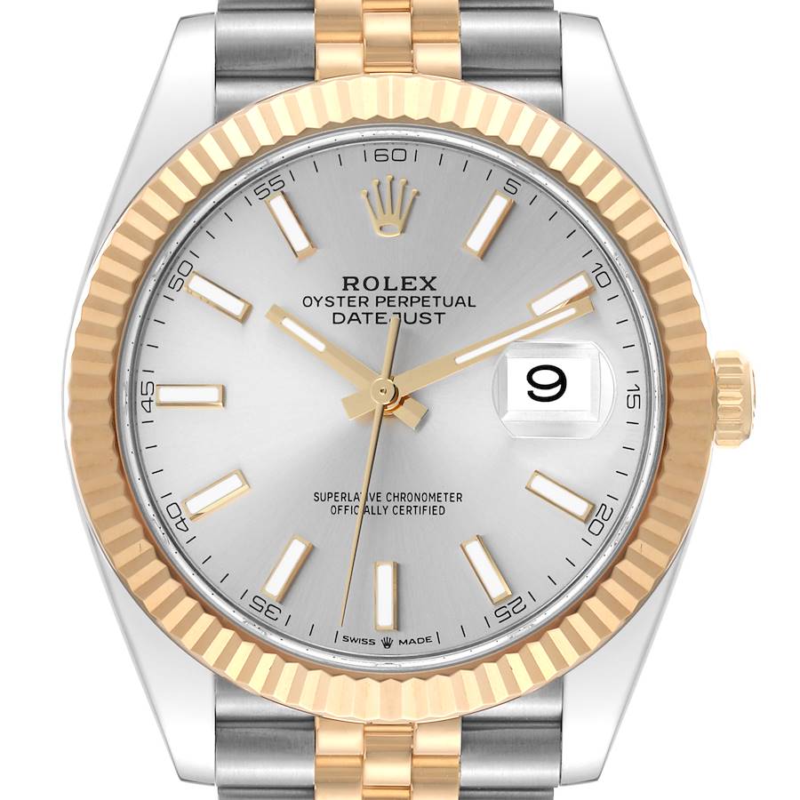 Rolex Datejust 41 Steel Yellow Gold Silver Dial Mens Watch 126333 SwissWatchExpo