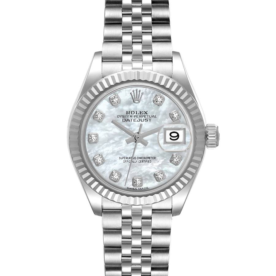 Rolex Datejust Steel White Gold Mother of Pearl Diamond Dial Ladies Watch 279174 Box Card SwissWatchExpo