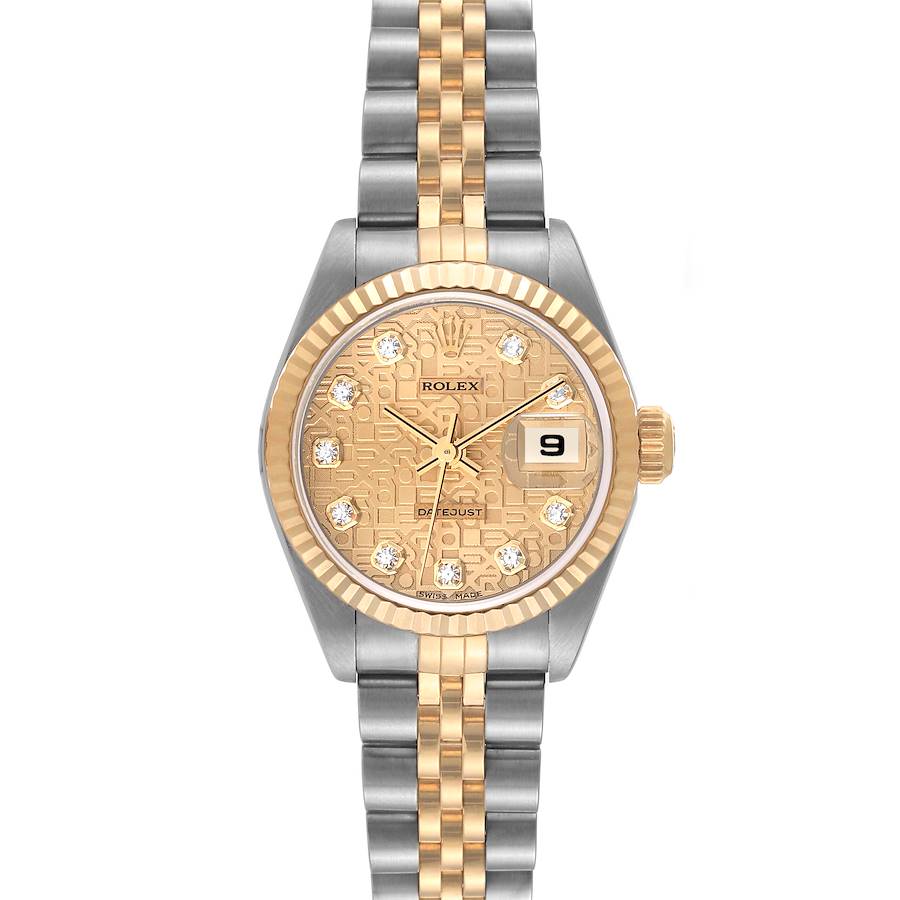 Rolex Datejust Steel Yellow Gold Diamond Dial Ladies Watch 79173 Box Papers SwissWatchExpo
