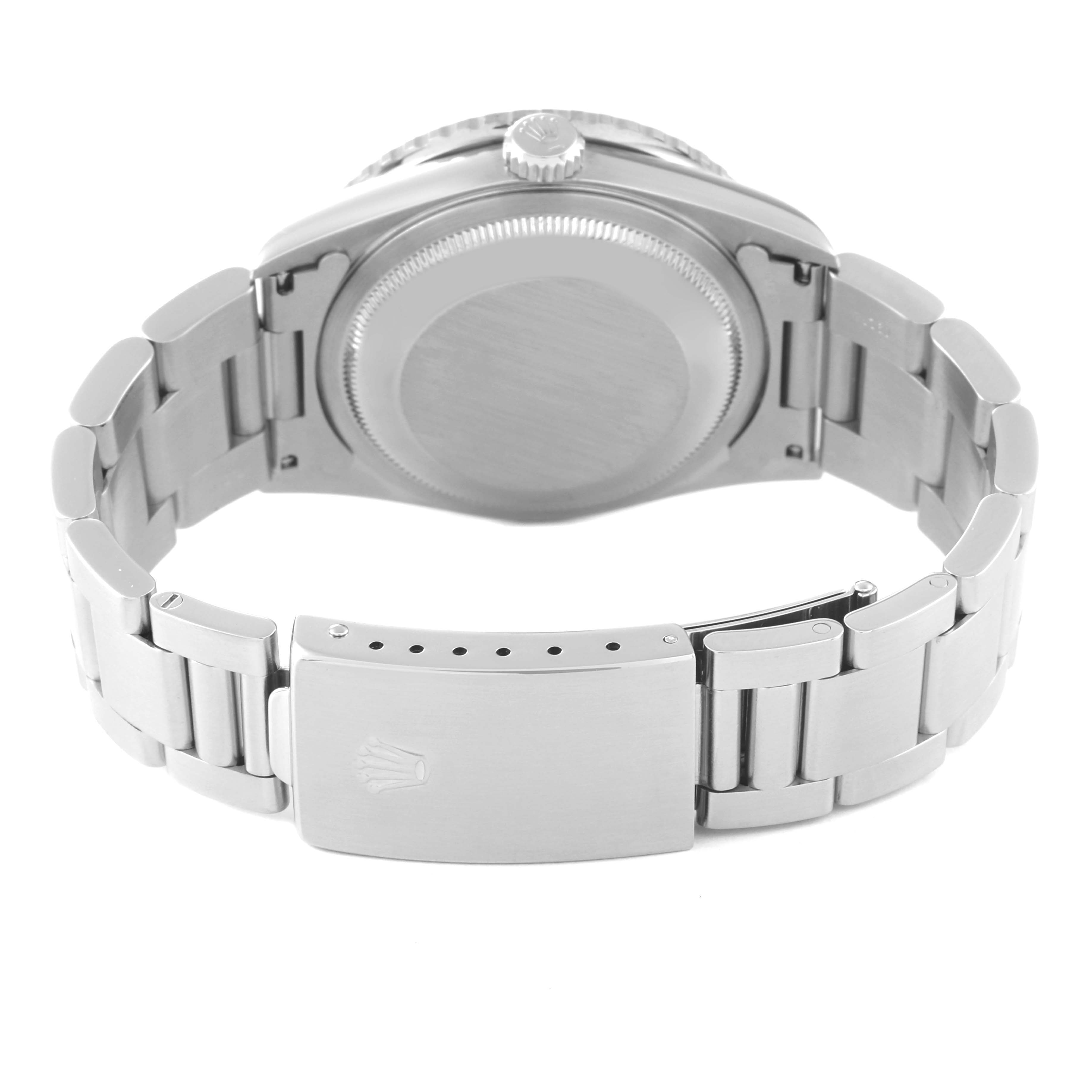 This image shows the back side and the bracelet of a Rolex Turn-o-Graph 16264 Men's Stainless Steel White Dial 16264 Men's Stainless Steel White Dial watch.