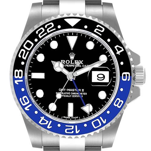 Photo of Rolex GMT Master II Batman Blue Black Ceramic Bezel Steel Watch 116710 BLNR Box Card