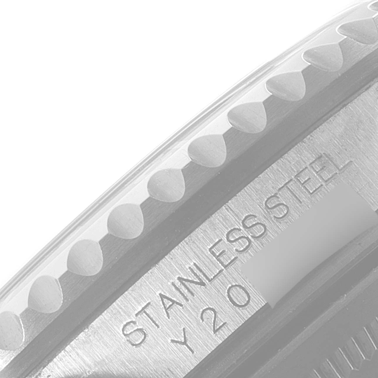 This image shows a close-up of the stainless steel case side and bezel details of a Rolex GMT-Master 16710 Men
s Stainless Steel Black Dial 16710 Men
s Stainless Steel Black Dial watch.