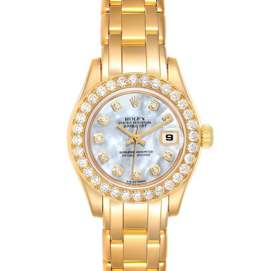 Rolex Pearlmaster Yellow Gold MOP Diamond Ladies Watch 80298 NOS SwissWatchExpo