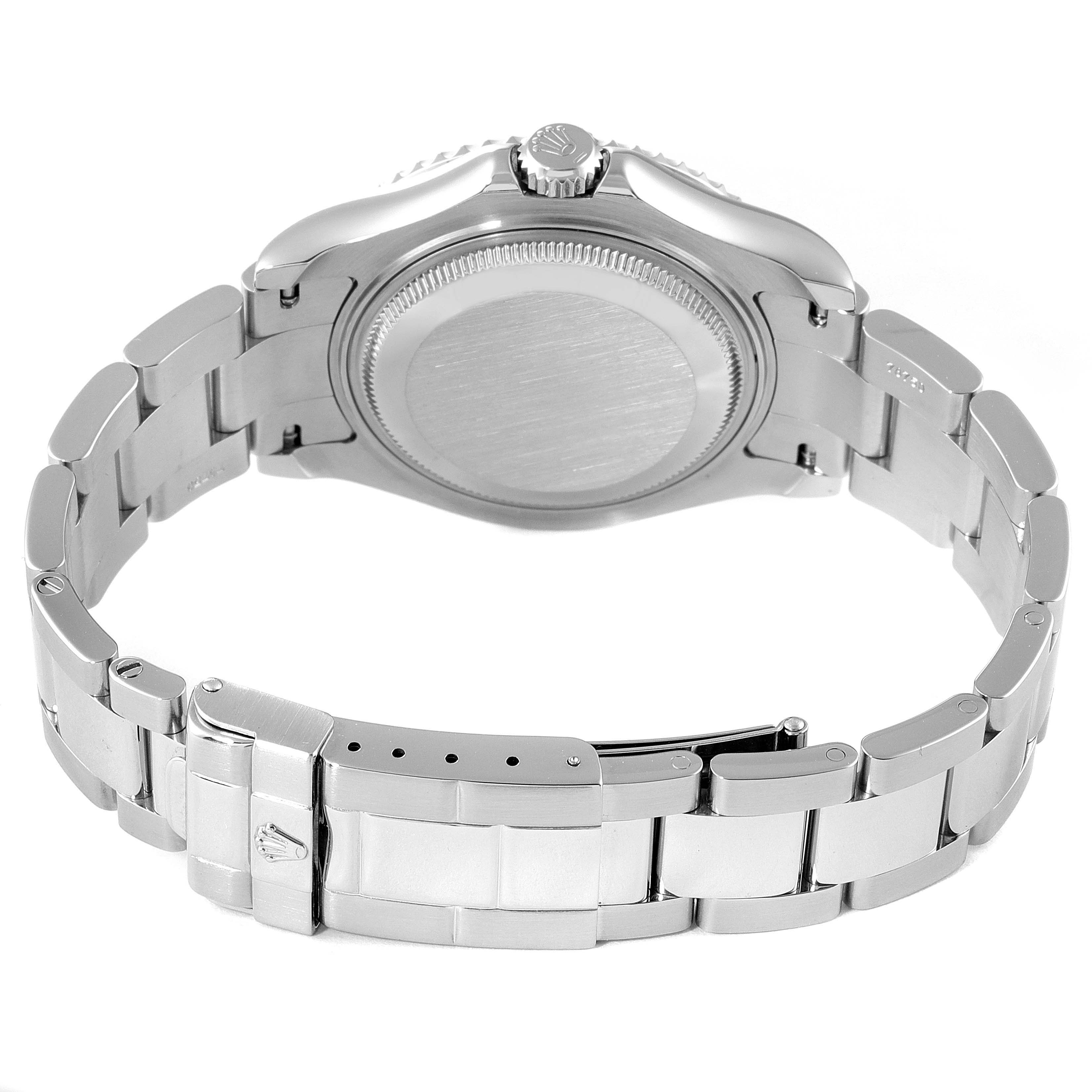 The image shows the back case and bracelet of a Rolex Yacht-Master 168622 Men's Stainless Steel Silver Dial 168622 Men's Stainless Steel Silver Dial watch from a rear angle.