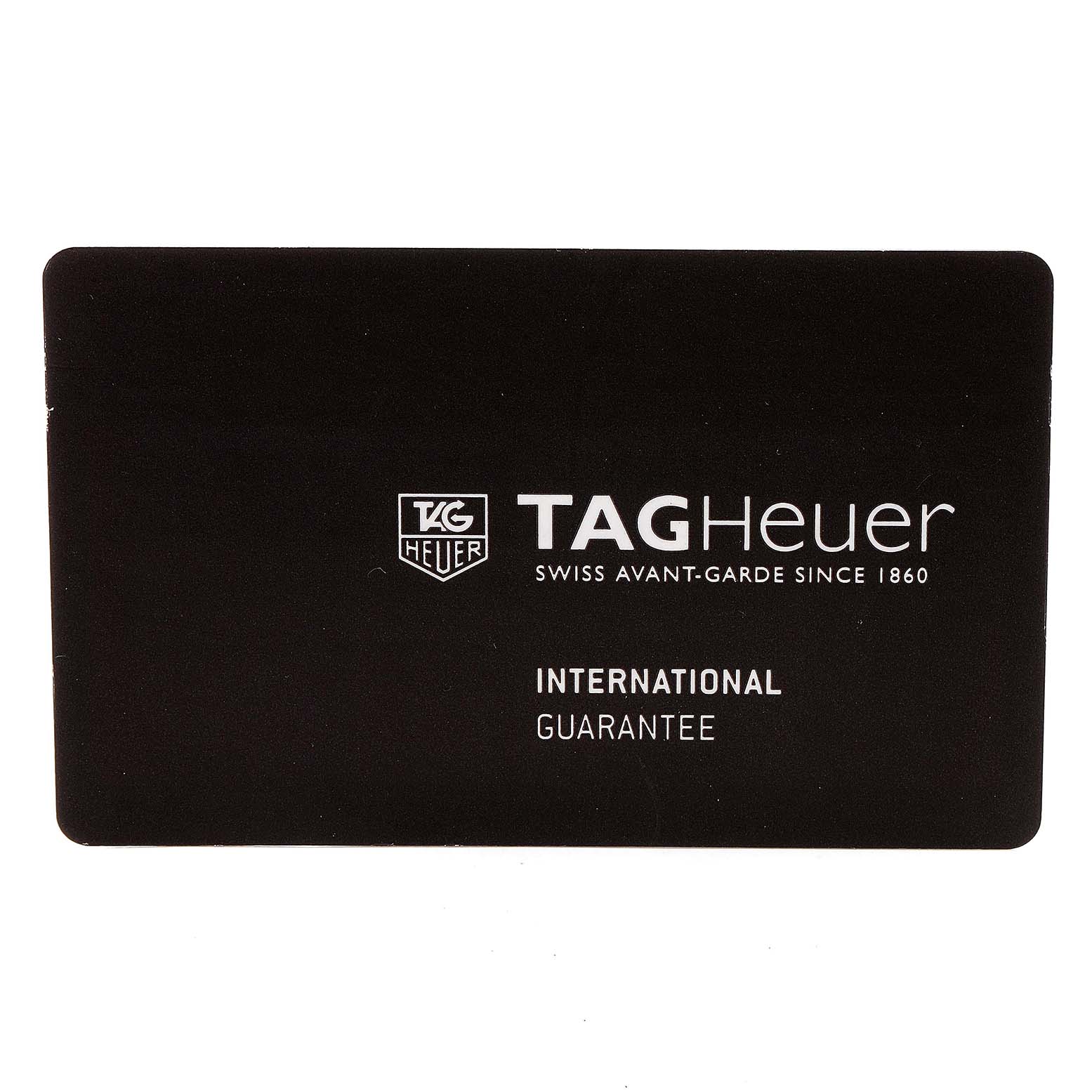 The image shows the International Guarantee card for the Tag Heuer Aquaracer watch model.