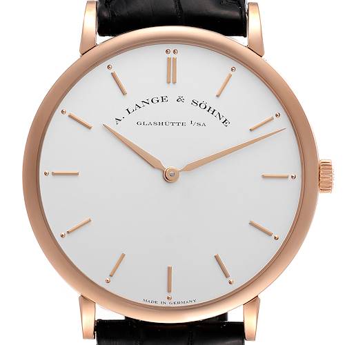 Photo of A. Lange and Sohne Saxonia Thin 40mm Rose Gold Mens Watch 211.032 Papers