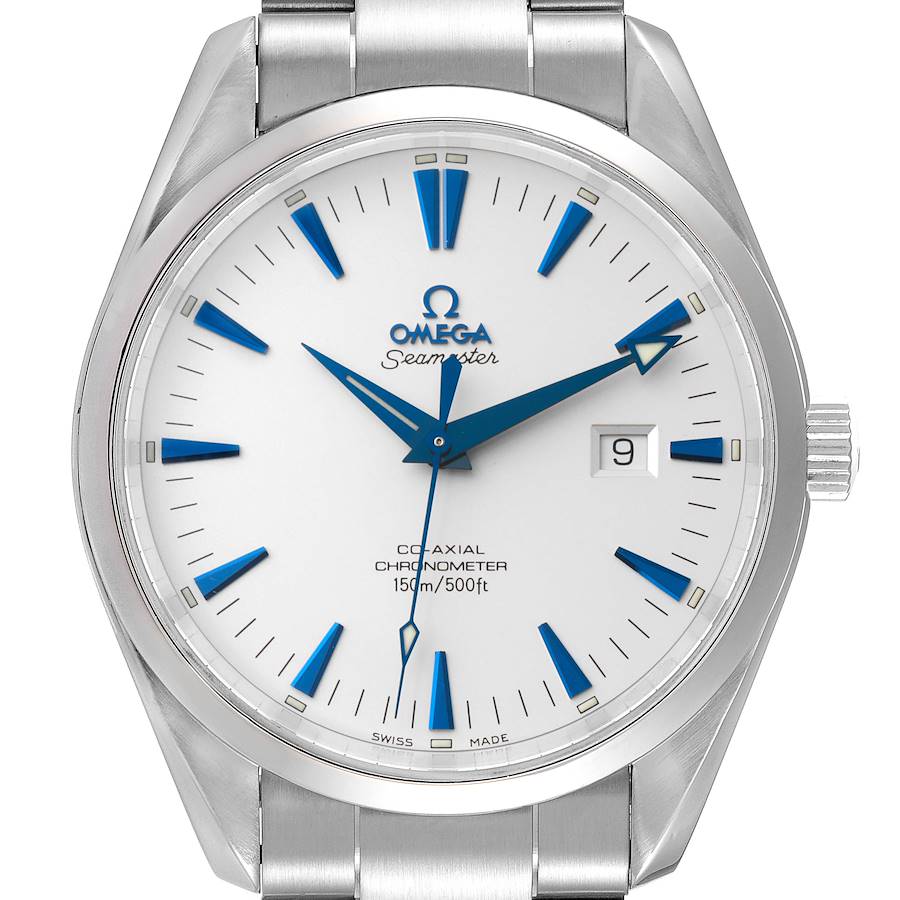 Omega Seamaster Aqua Terra Blue Hands Steel Mens Watch 2502.33.00 Card SwissWatchExpo