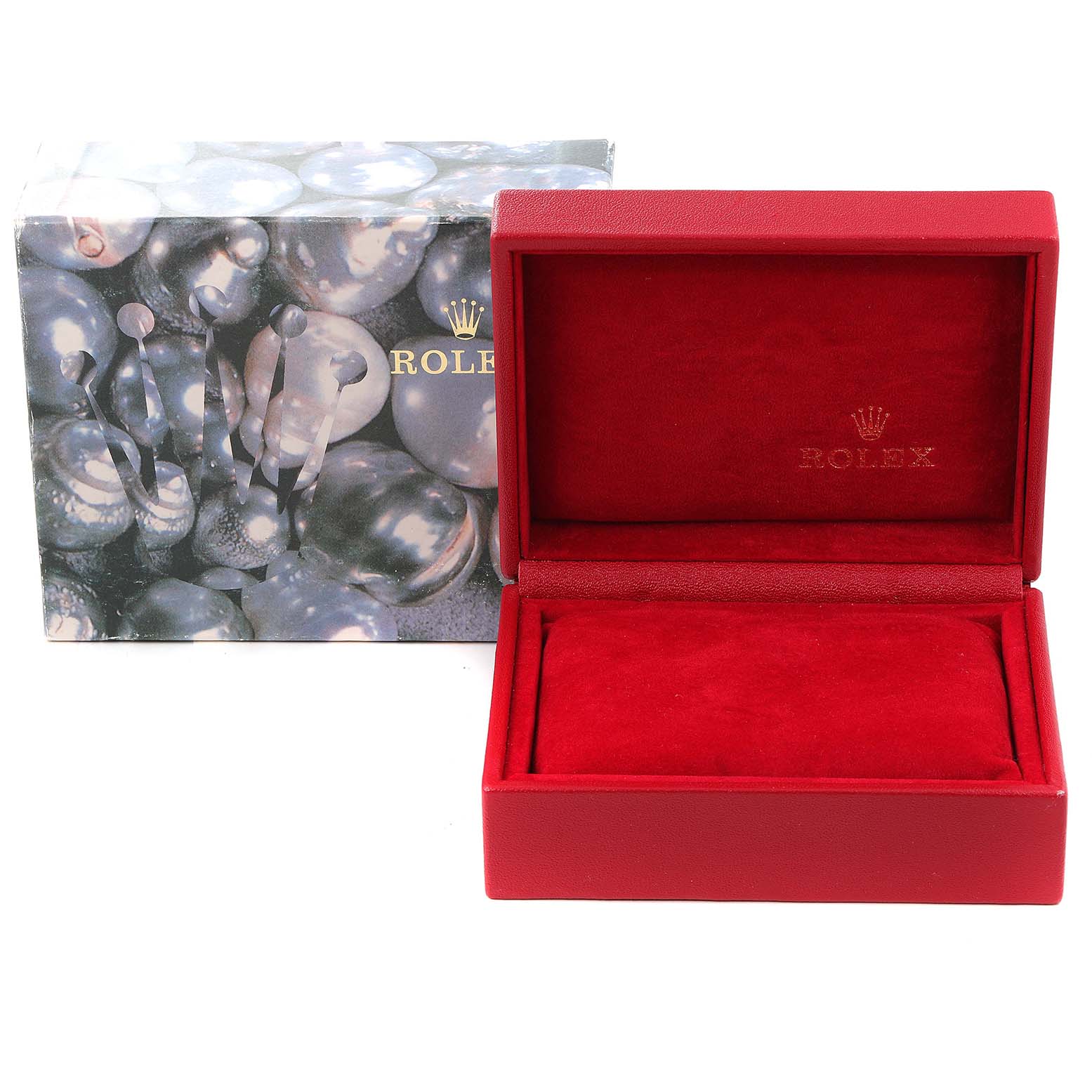 This image shows a Rolex Datejust 79174 Women's Stainless Steel Black Dial 79174 Women's Stainless Steel Black Dial watch box and outer packaging.