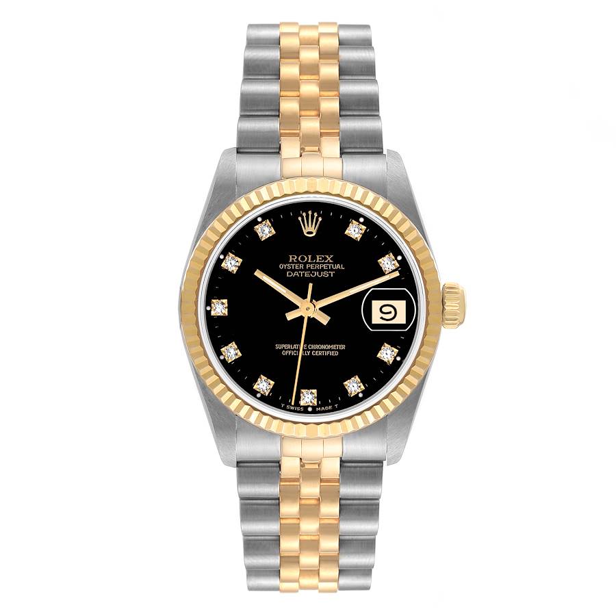 Rolex Datejust 31 68273 Stainless and Yellow Gold jubilee Factory Black  Diamond Dial PreOwned