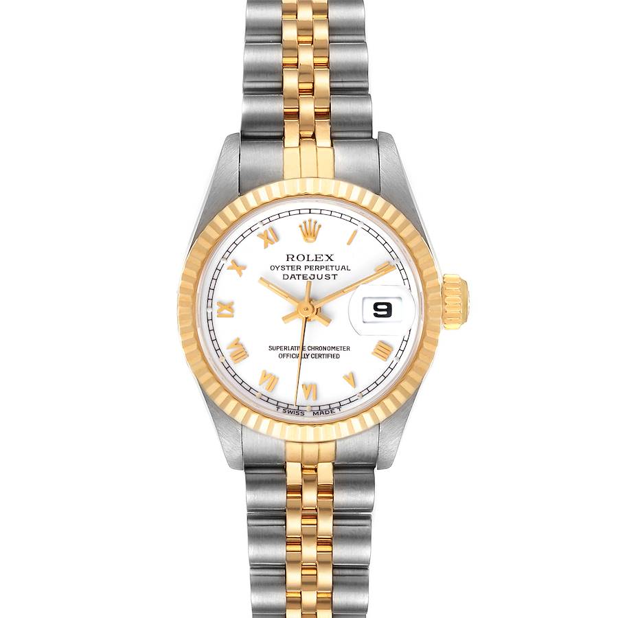Rolex Datejust Steel Yellow Gold Fluted Bezel Ladies Watch 69173 Box Papers SwissWatchExpo