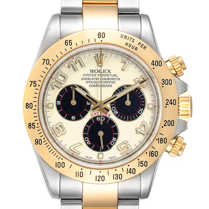 Rolex Daytona Panda Dial Steel Yellow Gold Mens Watch 116523 Box Papers SwissWatchExpo