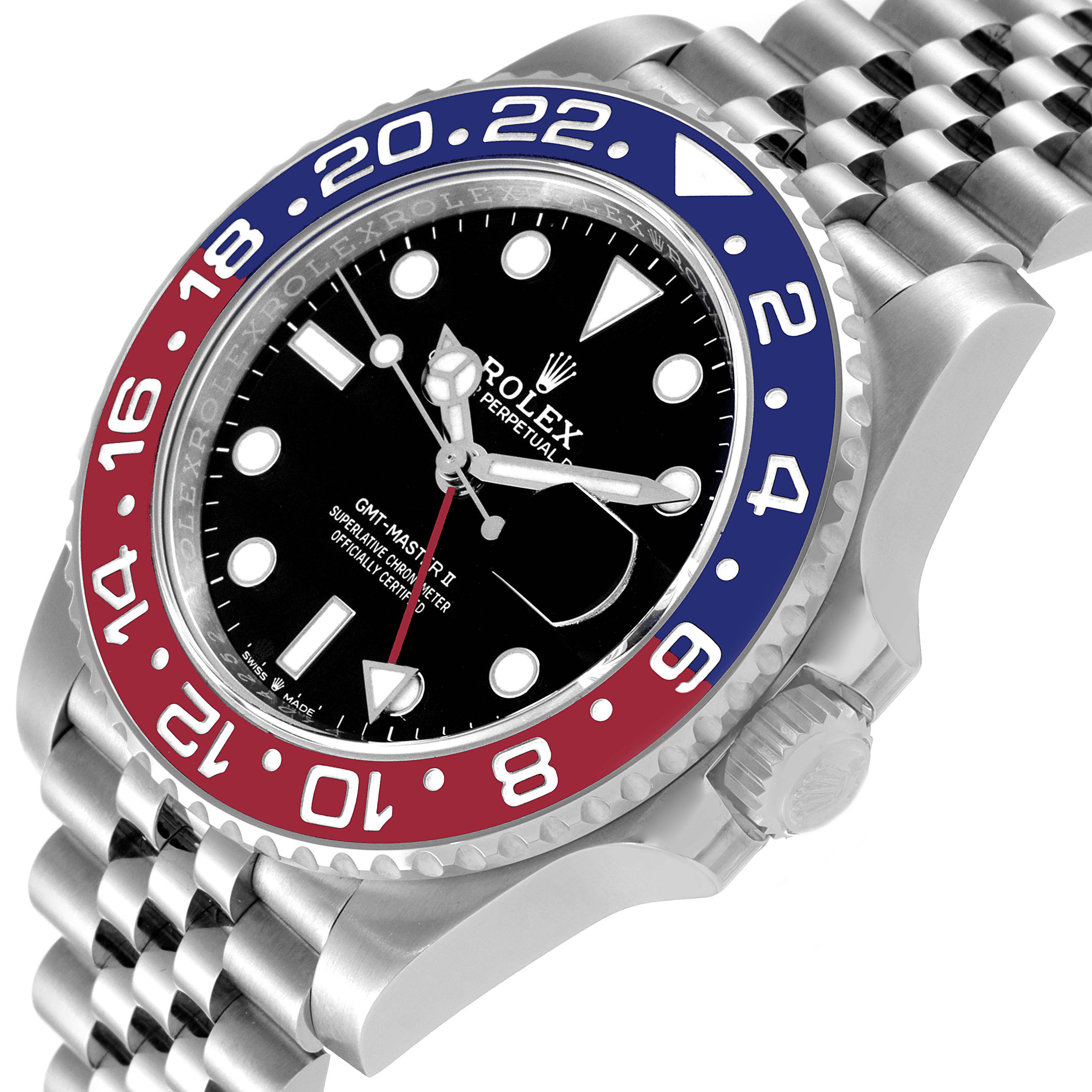 Rolex GMT Master II Pepsi Bezel Jubilee Steel Mens Watch 126710 Unworn ...