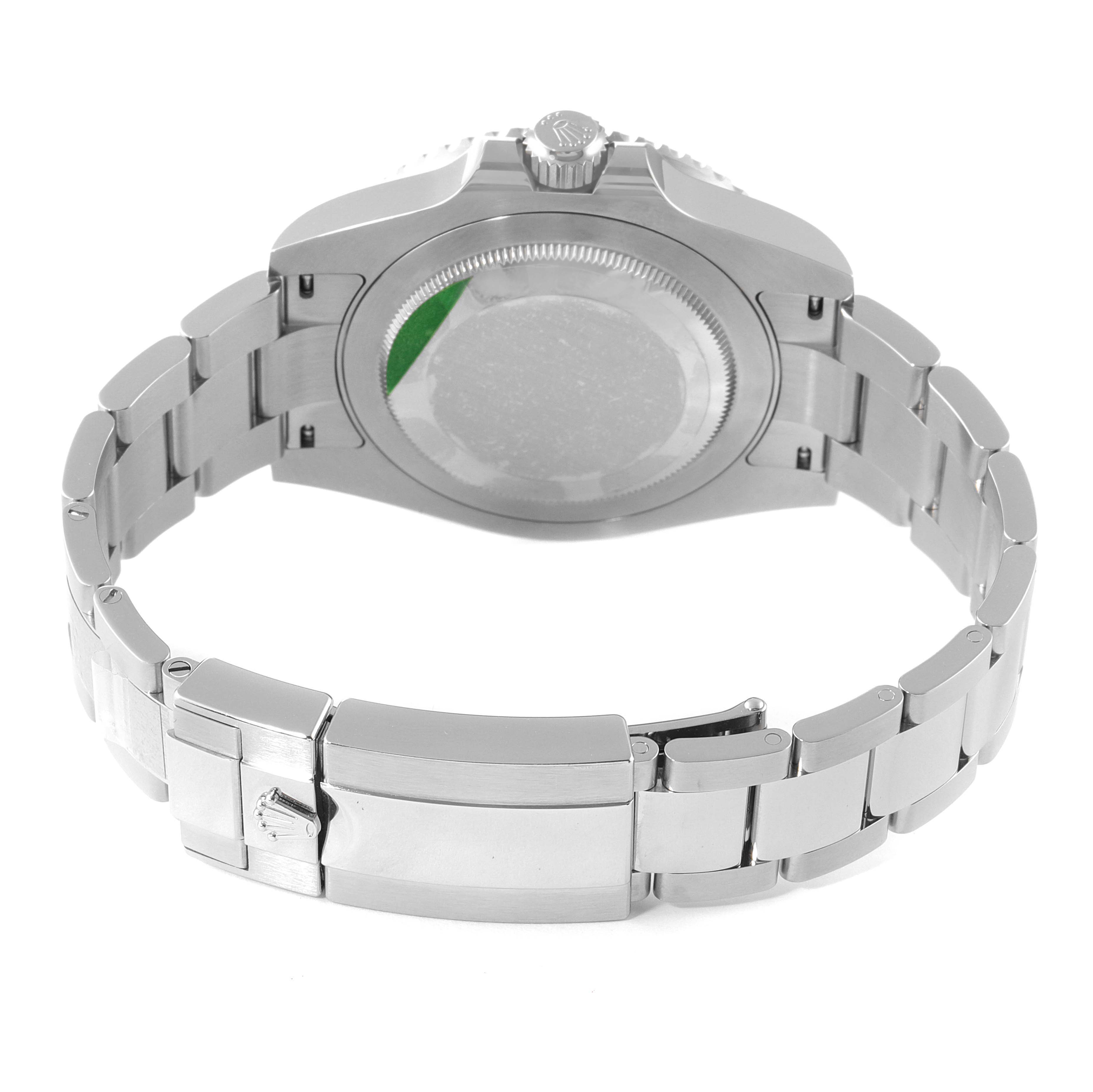 This image shows the back of a Rolex GMT-Master 126710 Men
s Stainless Steel Black Dial 126710 Men
s Stainless Steel Black Dial watch, highlighting the case back, crown, and bracelet with clasp in view.