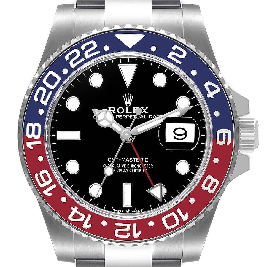 Rolex GMT Master II Pepsi Bezel Oyster Steel Mens Watch 126710 Unworn SwissWatchExpo