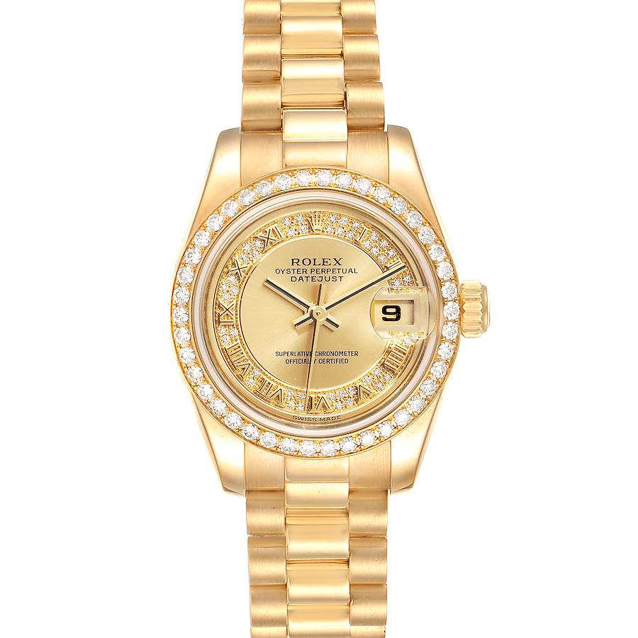 Rolex President Ladies Yellow Gold Myriad Diamond Ladies Watch 179138 SwissWatchExpo