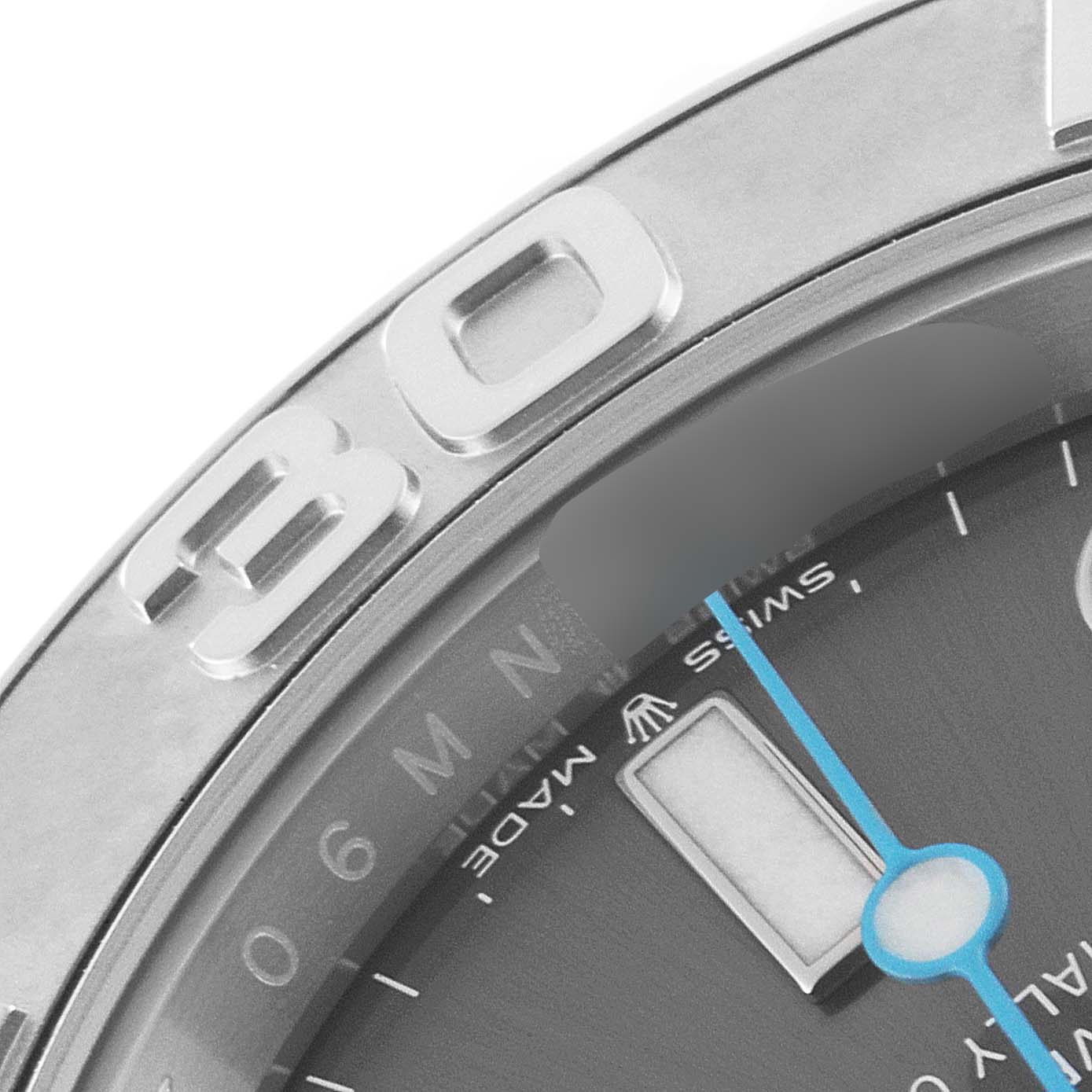 Close-up view of the dial and bezel, showing "30" on the bezel of the Rolex Yacht-Master 126622 Men's Stainless Steel Grey Dial 126622 Men's Stainless Steel Grey Dial watch.