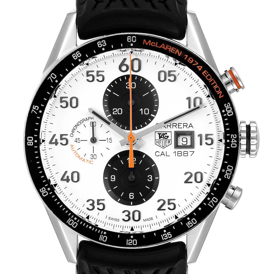 Tag Heuer Carrera Calibre 1887 Steel Mens Watch CAR2A12 Box Papers SwissWatchExpo