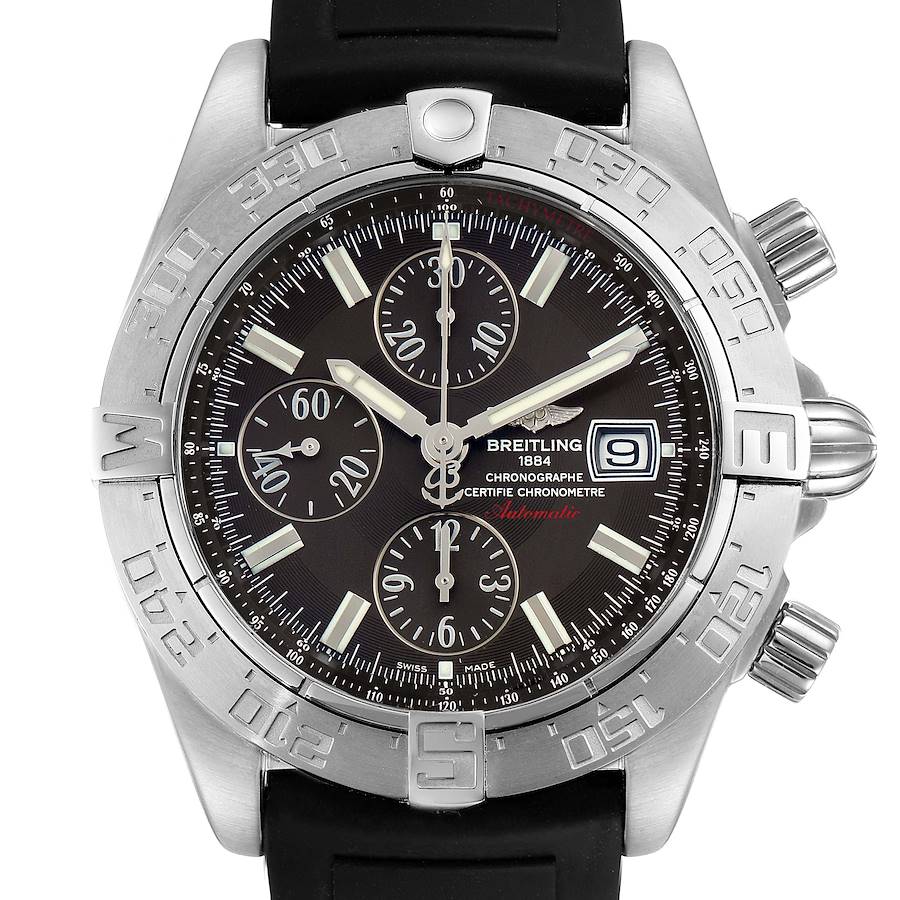 Breitling Galactic II Chronograph Grey Dial Steel Mens Watch A13364 Unworn SwissWatchExpo
